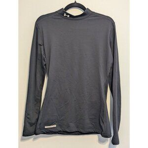 Under Armour Womens Black ColdGear Mock Fitted Shirt Size Large Long Sleeve